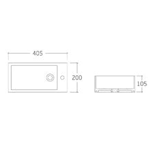 Sabina 405mm Gloss White Left Bowl Wall Hung Basin